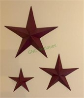 Group lot of three metal star wall decorations -