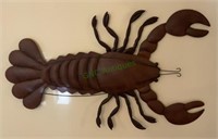 Metal lobster decor wall hanger measures 36x22