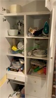 All contents of kitchen pantry - mixing bowls,