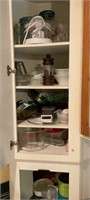 Contents of cabinet and cubby - juicer, storage