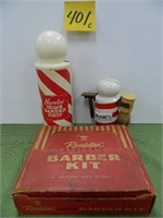 Barber Shop Electric Razor, Vintage Barber Pole -