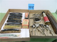 (2) Flats of Straight Razors, Vintage Clippers,