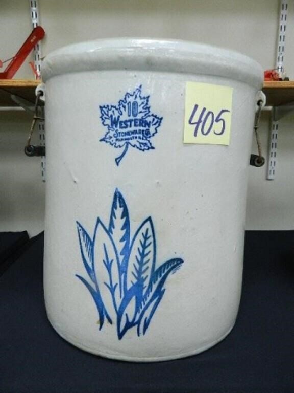 Western Stoneware 10 Gal. Crock w/ Mother-In-Law -