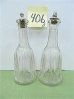 (2) Clear Glass Vintage Barber Bottles