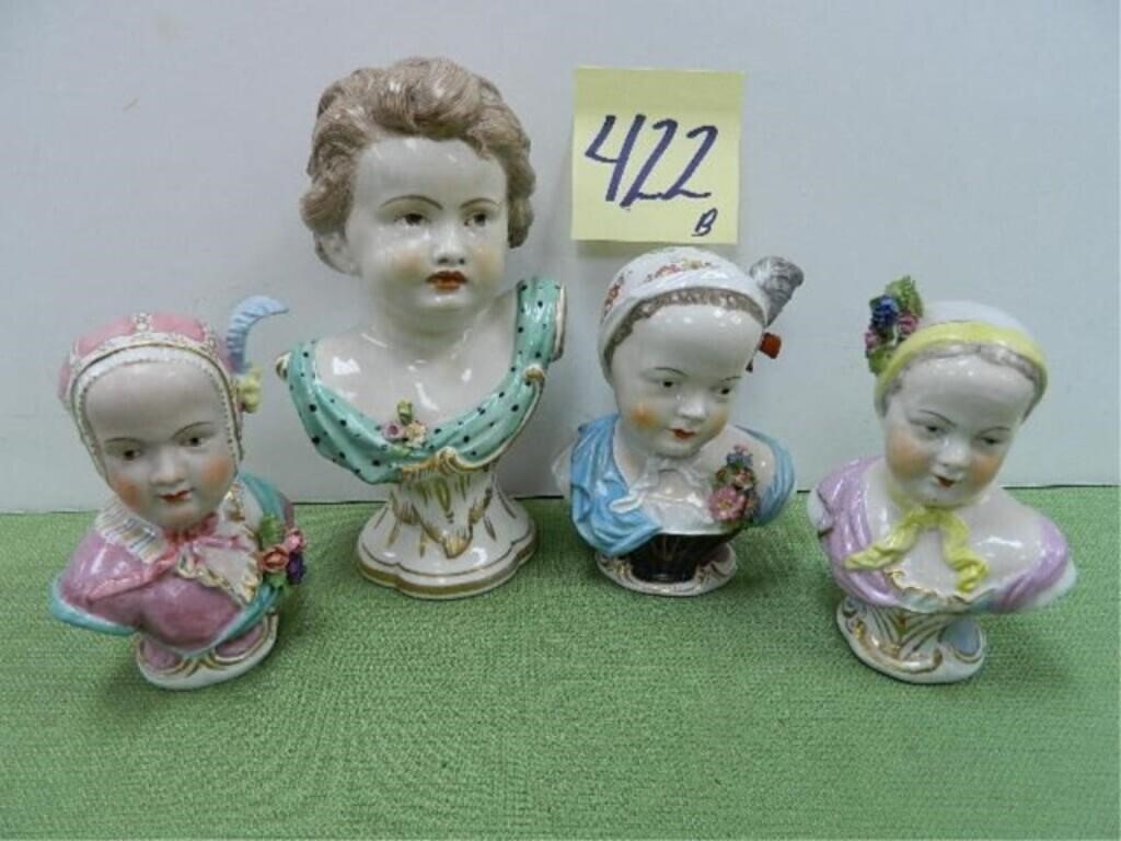Pair of German Porcelain Baby Busts &