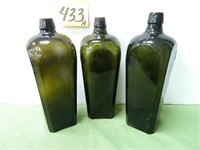 (3) Antique Gin Bottles