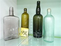 (4) Old Bottles - Hand Blow, Straus Brothers Co.,