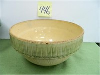 11" Green & Tan Crock Bowl