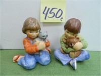 (2) Goebel Figurines - Bear Hug & Kitty Cuddle