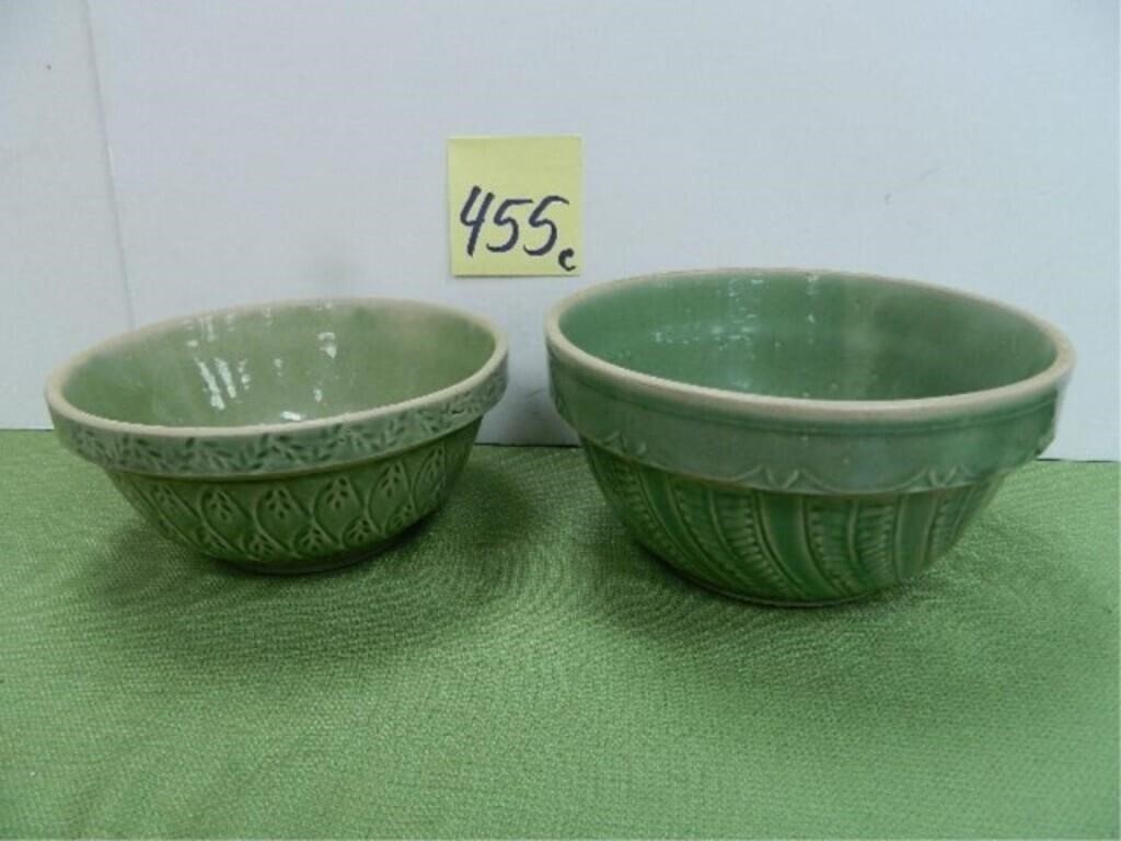 8" & 8 1/2" Green Crock Bowls