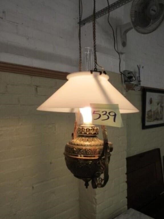 Electrified Brass Hanging Cottage Lamp