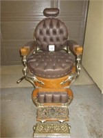 Koken Double Round Oak Barber Chair