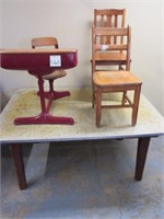(2) Oak Children's Chairs, Oak Child's School -