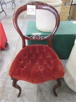 Walnut Victorian Tufted Seat Chair
