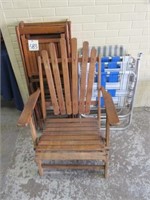 (3) Lawn Chairs & (5) Wood Folding Chairs