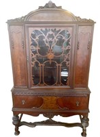 Antique Walnut China Cabinet 40x16x72