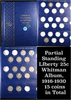Partial Standing LIberty 25c Whitman Album, 1916-1