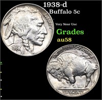 1938-d Buffalo Nickel 5c Grades Choice AU/BU Slide