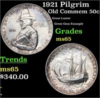 1921 Pilgrim Old Commem Half Dollar 50c Grades GEM