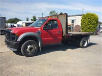 2008 Ford F450XLT Super Duty S/A Flatbed Truck 1FD