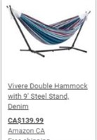 Vivere Cotton Double Hammock With Stand