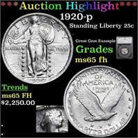 ***Auction Highlight*** 1920-p Standing Liberty Qu