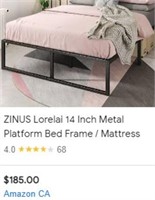 Zinus Queen Size Lorelei 14" Platform Bed