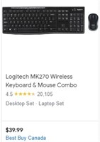 Logitech Mk270 Wireless Keyboard And Mouse Combo