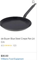 De Buyer Carbon Steel Pan With Double Bend Handle