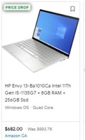 Hp Envy X360 13.3 Core I5-1135g7 8gb And 256gb -