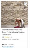 Roommates Rmk9025wp Stacked Stone Peel And Stick