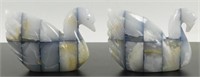 * 2 Marble Swan Bookends