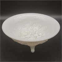 Imperial Glass Rose Milk Glass Footed Bowl 8"