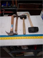 Group of assorted hammers