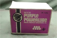Case of 24 Purple Power Lube 1970s Snowmobile Oil