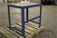 Blue Metal Shop Table Approx 2ft x 32" x 30"