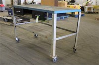 Steel Workbench on Casters W/(2) Drawers Approx 56