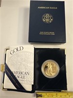 Gold American eagle 1 ounce $50 coin dated 2002