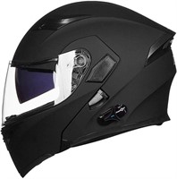 ILM Bluetooth Motorcycle Helmet (Matte Black, 2XL)