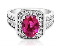 $7000  14k Gold 7.43 cts Pink Tourmaline Diamond
