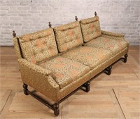 Vintage Renaissance Revival Upholstered Sofa