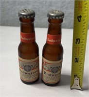 Vintage Budweiser beer glass bottle salt and