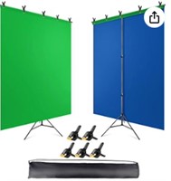Green Blue Backdrop with Stand