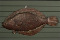 Vintage Copper Flounder Form Plaque
