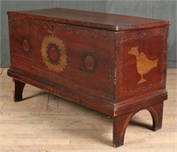 19th C American Paint Decorated Blanket Chest