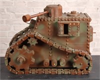 Folk Art, Tramp Art, WWI Military Tank Model