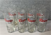 8 Coors light mountains beer glasses