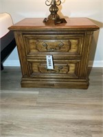 WOODEN 2-DRAWER NIGHT STAND BY DIXIE 27IN BY 17IN