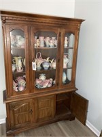 LIGHTED 2-PIECE CHINA CABINET BY GARRISON CONTENTS