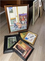 GROUP OF ASSORTED FRAMED PRINTS VARIOUS SIZES